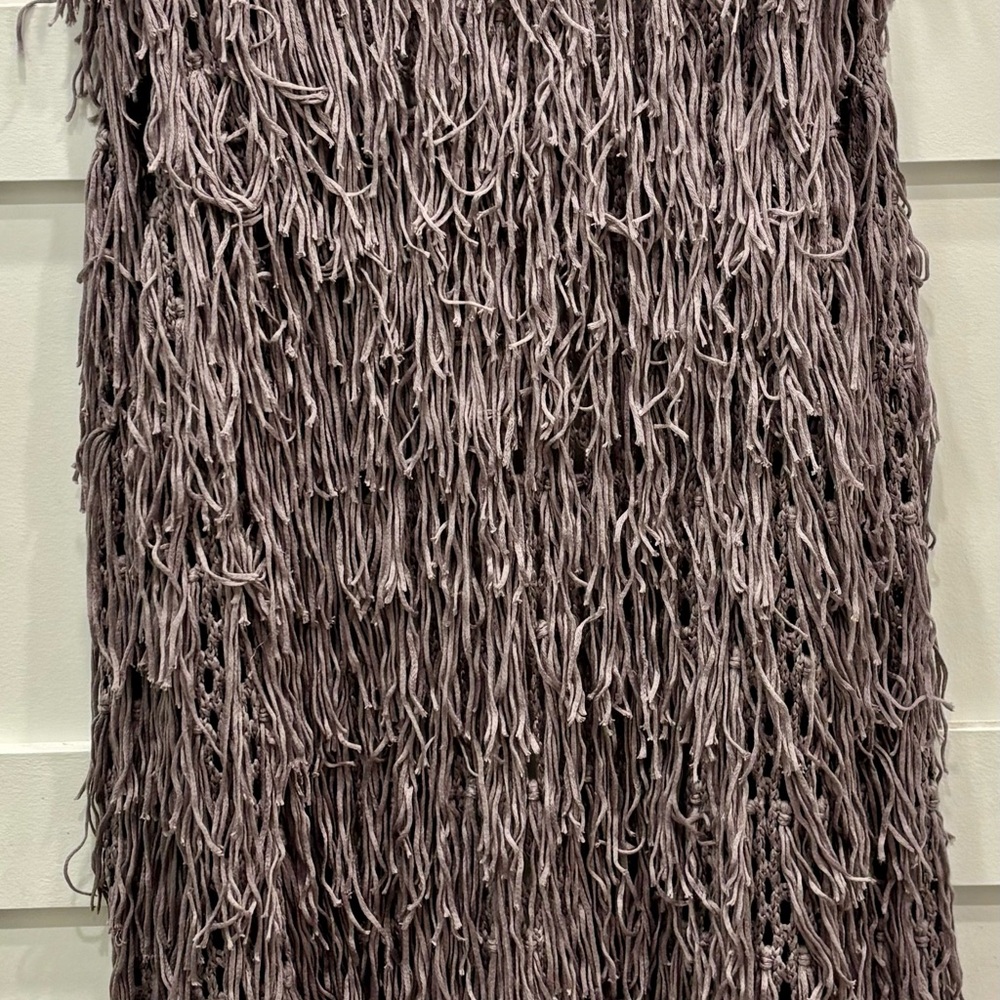 PPLA Open-Knit Flounder Fringe Cardigan in Quail Size Large - Picture 6 of 6